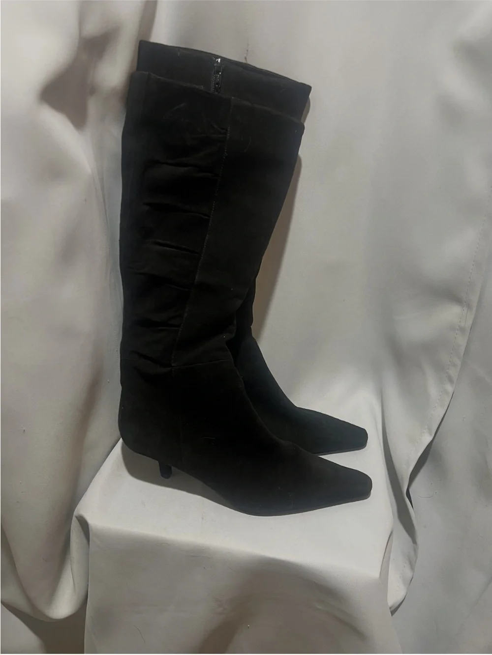 Bandolino Bodarwin Black Suede Leather Knee High Slouch Boots Women’s 7.5M